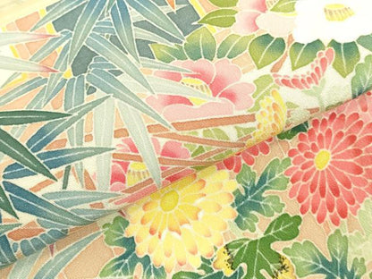 平和屋着物●本加賀友禅作家　吉川久仁　色留袖　風景花文　暈し染め　正絹　逸品　未使用　DABK2370op