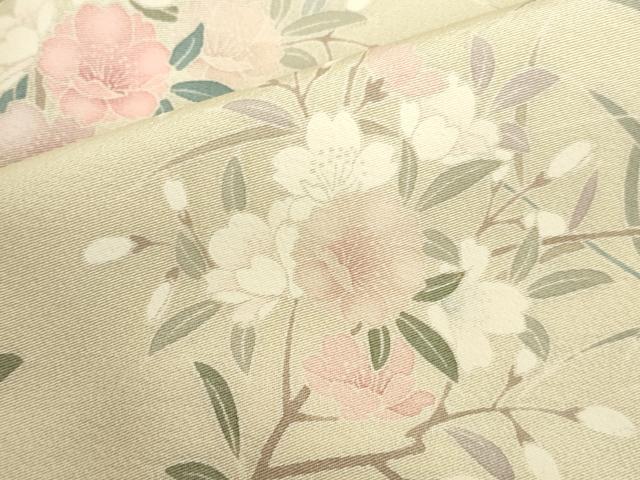 平和屋着物●訪問着　友禅　作家物　花鳥文　暈し染め　正絹　逸品　DABK2371op