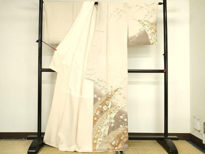平和屋着物●訪問着　芝花文　暈し染め　金彩　正絹　逸品　DABK2372op