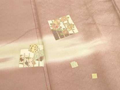 平和屋着物●訪問着　刺繍　源氏香　暈し染め　金彩　正絹　逸品　DABK2373op