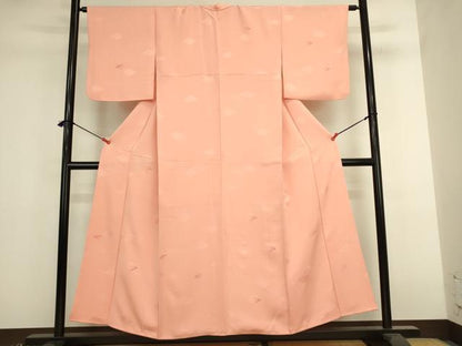 平和屋着物●訪問着　地紋起こし　立浪文　正絹　逸品　DABK2375op