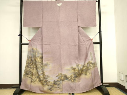 平和屋着物●豪華色留袖　作家物　風景文　暈し染め　たたき染め　金彩　正絹　逸品　未使用　DABK2376op