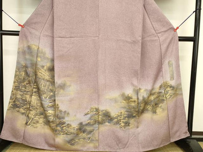 平和屋着物●豪華色留袖　作家物　風景文　暈し染め　たたき染め　金彩　正絹　逸品　未使用　DABK2376op