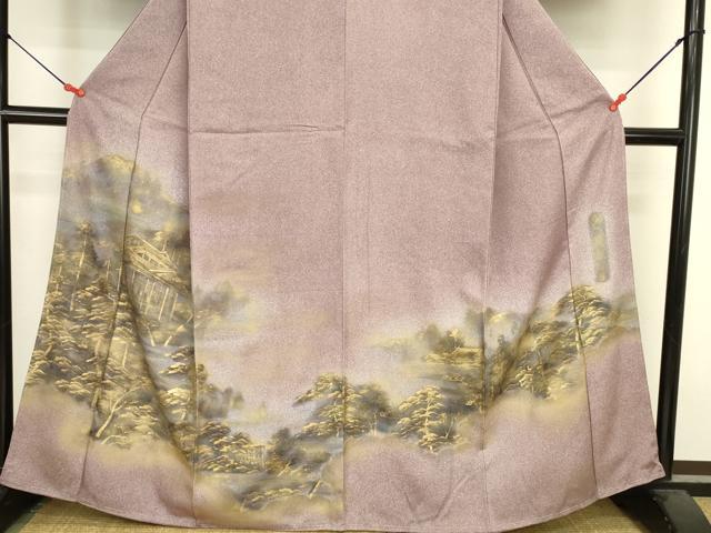 平和屋着物●豪華色留袖　作家物　風景文　暈し染め　たたき染め　金彩　正絹　逸品　未使用　DABK2376op
