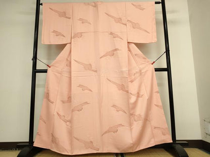 平和屋着物●上質な小紋　地紋起こし　花舟文　正絹　逸品　未使用　DABK2377op