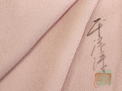 平和屋着物●上質な色無地　唐草地紋　本泥染　虹色　正絹　逸品　DABK2380op