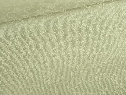 平和屋着物●上質なお召　葡萄唐草地紋　若芽色　正絹　逸品　未使用　DABK2384op