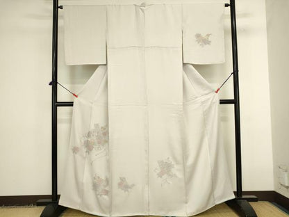 平和屋着物●中国三大刺繍　汕頭刺繍　スワトウ刺繍　相良刺繍　総刺繍　訪問着　短冊花文　正絹　逸品　DABK2387op