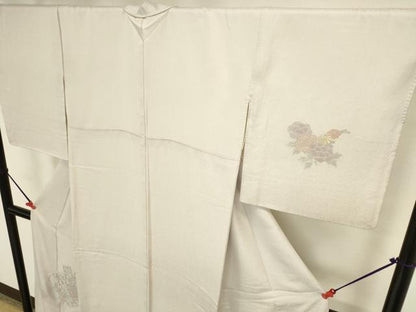 平和屋着物●中国三大刺繍　汕頭刺繍　スワトウ刺繍　相良刺繍　総刺繍　訪問着　短冊花文　正絹　逸品　DABK2387op