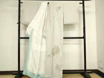 平和屋着物●中国三大刺繍　汕頭刺繍　スワトウ刺繍　相良刺繍　総刺繍　訪問着　短冊花文　正絹　逸品　DABK2387op