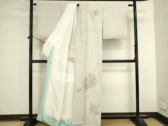平和屋着物●中国三大刺繍　汕頭刺繍　スワトウ刺繍　相良刺繍　総刺繍　訪問着　短冊花文　正絹　逸品　DABK2387op