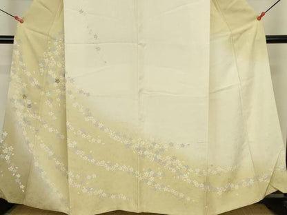平和屋着物●訪問着　刺繍　枝垂れ桜　暈し染め　金彩　さが美扱い　正絹　逸品　DABK2391op