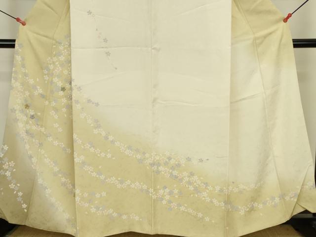 平和屋着物●訪問着　刺繍　枝垂れ桜　暈し染め　金彩　さが美扱い　正絹　逸品　DABK2391op