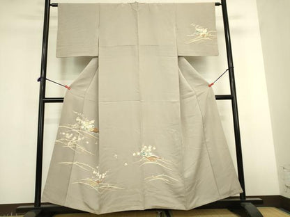 平和屋着物●訪問着　駒刺繍　花筏　金彩　正絹　逸品　DABK2399op