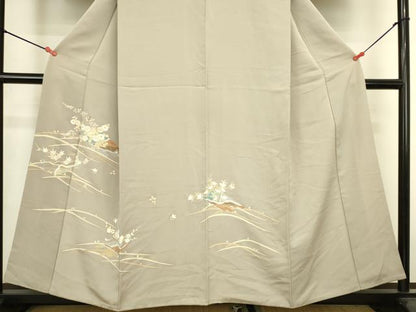 平和屋着物●訪問着　駒刺繍　花筏　金彩　正絹　逸品　DABK2399op