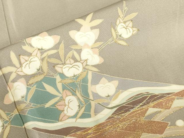 平和屋着物●訪問着　駒刺繍　花筏　金彩　正絹　逸品　DABK2399op