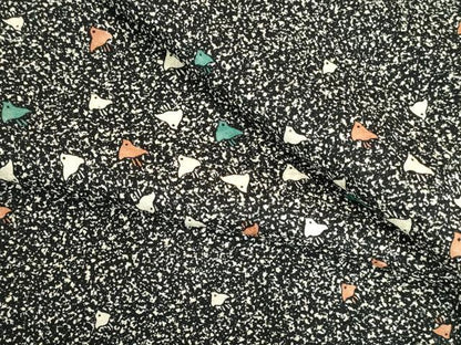平和屋着物●上質な小紋　千鳥　たたき染め　黒地　正絹　逸品　DABK2402op