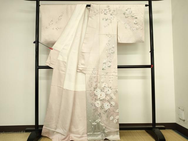 平和屋着物●友禅伝統工芸士　高林勝司　訪問着　手描き　草花　暈し染め　正絹　逸品　DABK2403op