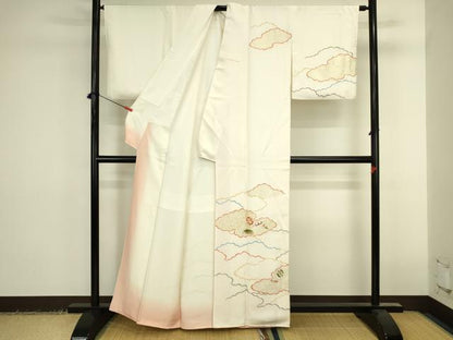 平和屋着物●訪問着　刺繍　雲取宝尽くし文　金彩　正絹　逸品　DABK2406op