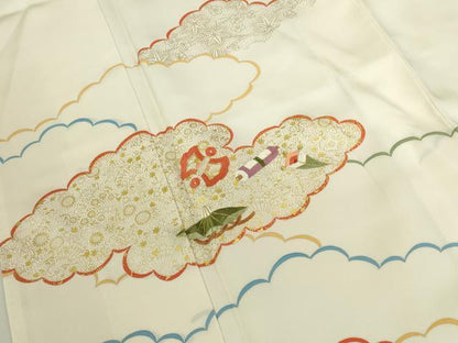 平和屋着物●訪問着　刺繍　雲取宝尽くし文　金彩　正絹　逸品　DABK2406op