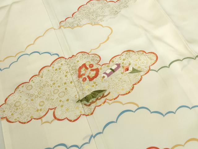 平和屋着物●訪問着　刺繍　雲取宝尽くし文　金彩　正絹　逸品　DABK2406op
