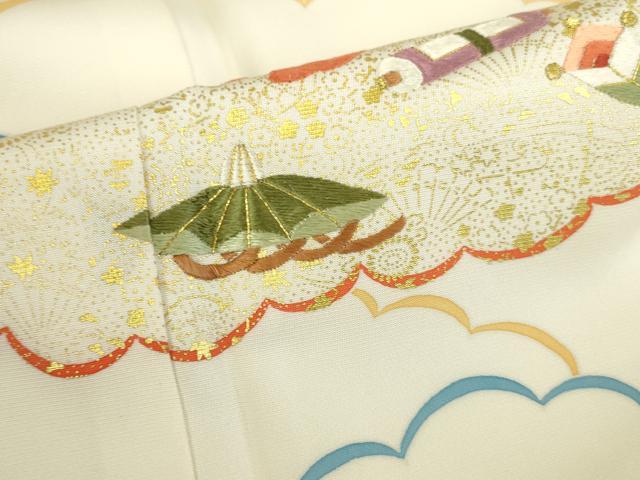 平和屋着物●訪問着　刺繍　雲取宝尽くし文　金彩　正絹　逸品　DABK2406op