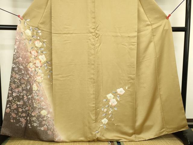 平和屋着物●訪問着　絞り　辻が花　暈し染め　金彩　金通し地　正絹　逸品　DABK2409op