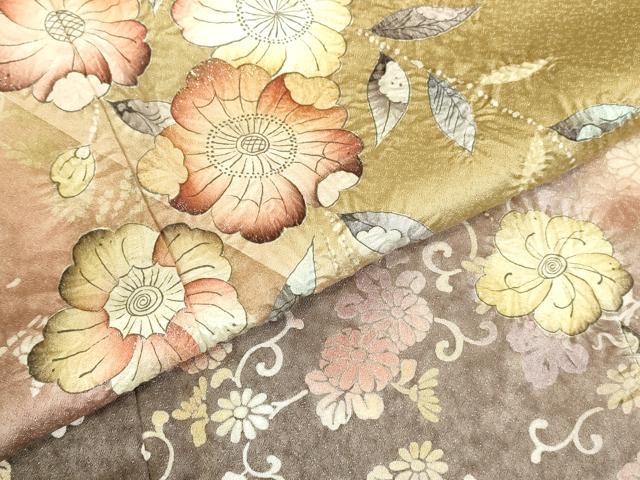 平和屋着物●訪問着　絞り　辻が花　暈し染め　金彩　金通し地　正絹　逸品　DABK2409op
