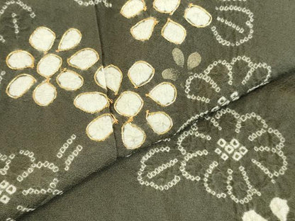 平和屋着物●訪問着　駒刺繍　絞り　草花　金彩　正絹　逸品　DABK2410op