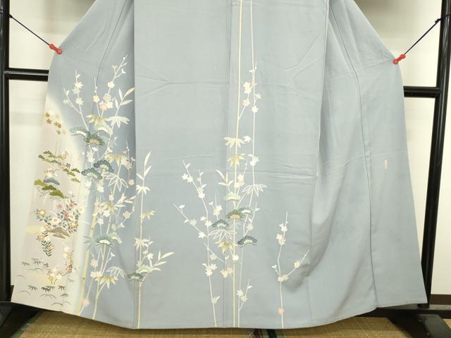 平和屋着物●訪問着　友禅　作家物　松竹梅　暈し染め　正絹　逸品　DABK2412op