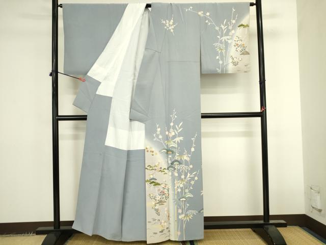平和屋着物●訪問着　友禅　作家物　松竹梅　暈し染め　正絹　逸品　DABK2412op