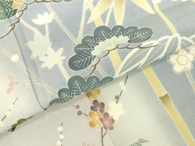 平和屋着物●訪問着　友禅　作家物　松竹梅　暈し染め　正絹　逸品　DABK2412op