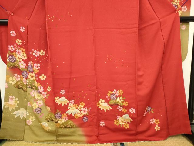 平和屋着物●豪華振袖　舞桜　暈し染め　金彩　正絹　逸品　DABK2417op