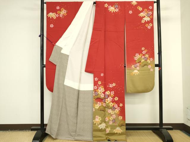平和屋着物●豪華振袖　舞桜　暈し染め　金彩　正絹　逸品　DABK2417op