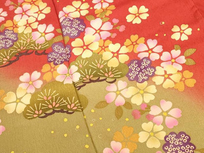 平和屋着物●豪華振袖　舞桜　暈し染め　金彩　正絹　逸品　DABK2417op