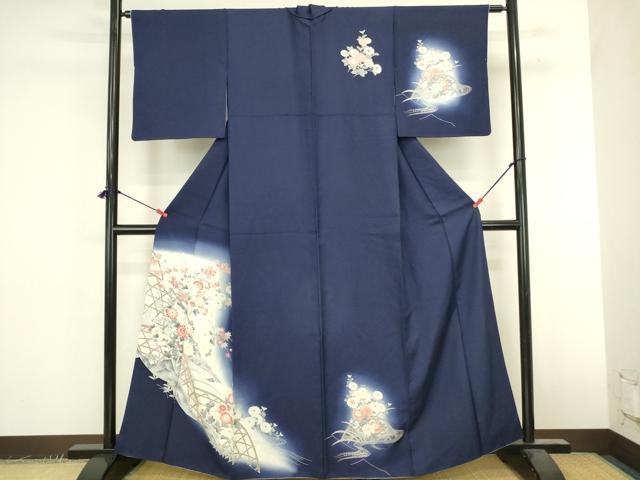 平和屋着物▼訪問着　籬花文　暈し染め　正絹　逸品　DABK2421op