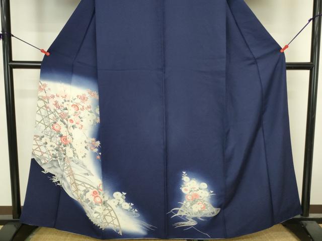 平和屋着物▼訪問着　籬花文　暈し染め　正絹　逸品　DABK2421op