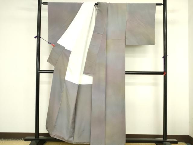 平和屋着物●染色作家　斉藤三才　小紋　霞文　暈し染め　正絹　逸品　DABK2429op