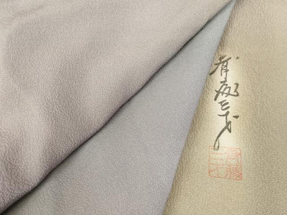 平和屋着物●染色作家　斉藤三才　小紋　霞文　暈し染め　正絹　逸品　DABK2429op