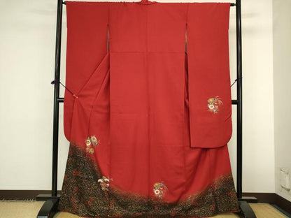 平和屋着物●豪華振袖　草花　暈し染め　金彩　正絹　逸品　DABK2431op