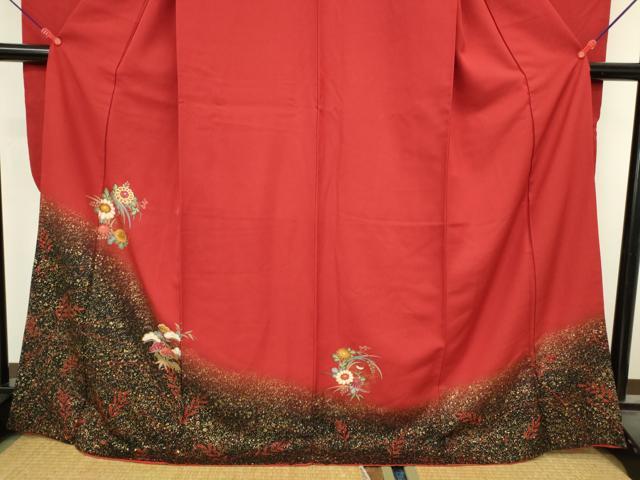 平和屋着物●豪華振袖　草花　暈し染め　金彩　正絹　逸品　DABK2431op