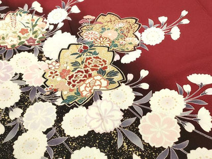 平和屋着物●豪華振袖　草花　暈し染め　金彩　鈴乃屋扱い　正絹　逸品　DABK2435op
