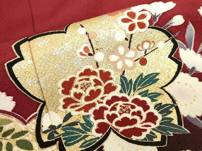 平和屋着物●豪華振袖　草花　暈し染め　金彩　鈴乃屋扱い　正絹　逸品　DABK2435op