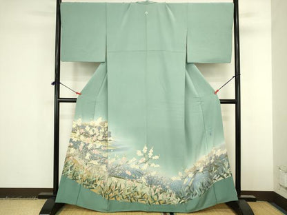 平和屋着物●本加賀友禅作家　横山秀一　色留袖　風景花文　暈し染め　正絹　逸品　DABK2437op