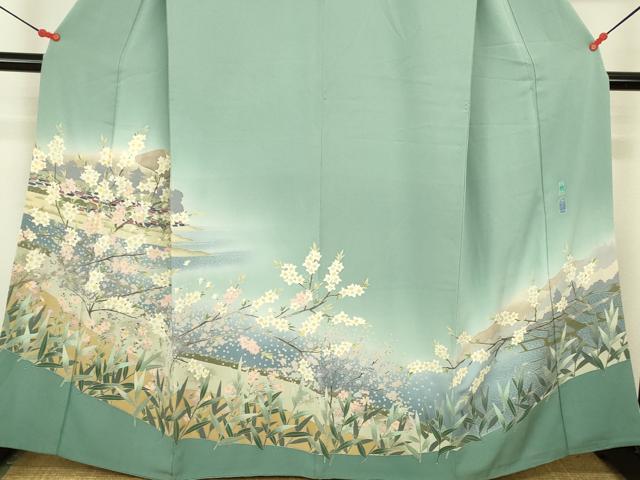 平和屋着物●本加賀友禅作家　横山秀一　色留袖　風景花文　暈し染め　正絹　逸品　DABK2437op