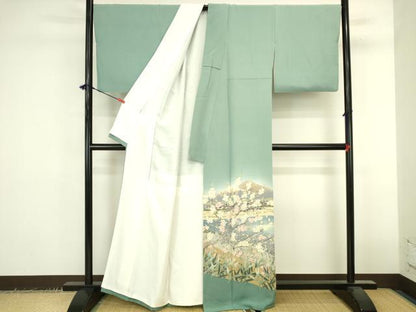 平和屋着物●本加賀友禅作家　横山秀一　色留袖　風景花文　暈し染め　正絹　逸品　DABK2437op