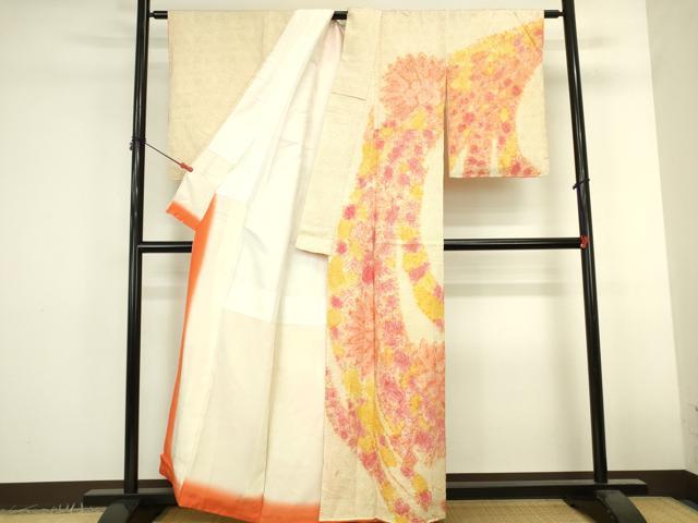 平和屋着物●訪問着　総絞り　花熨斗文　正絹　逸品　DABK2440op