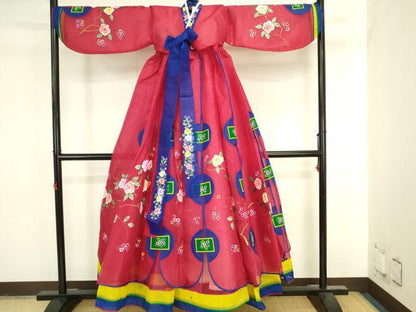 平和屋本店●極上　チマチョゴリ　韓服　民族衣装　一式セット　草花　金彩　逸品　DABK2441op