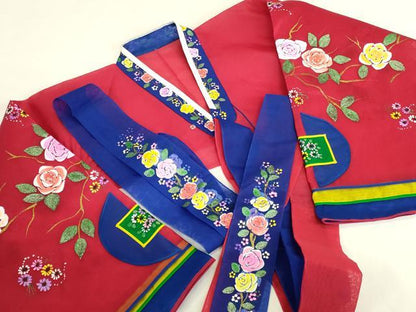 平和屋本店●極上　チマチョゴリ　韓服　民族衣装　一式セット　草花　金彩　逸品　DABK2441op