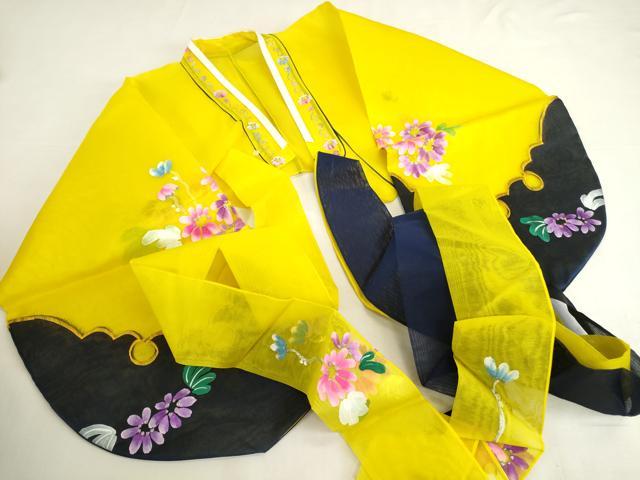 平和屋本店●極上　チマチョゴリ　韓服　民族衣装　草花　銀彩　逸品　DABK2442op